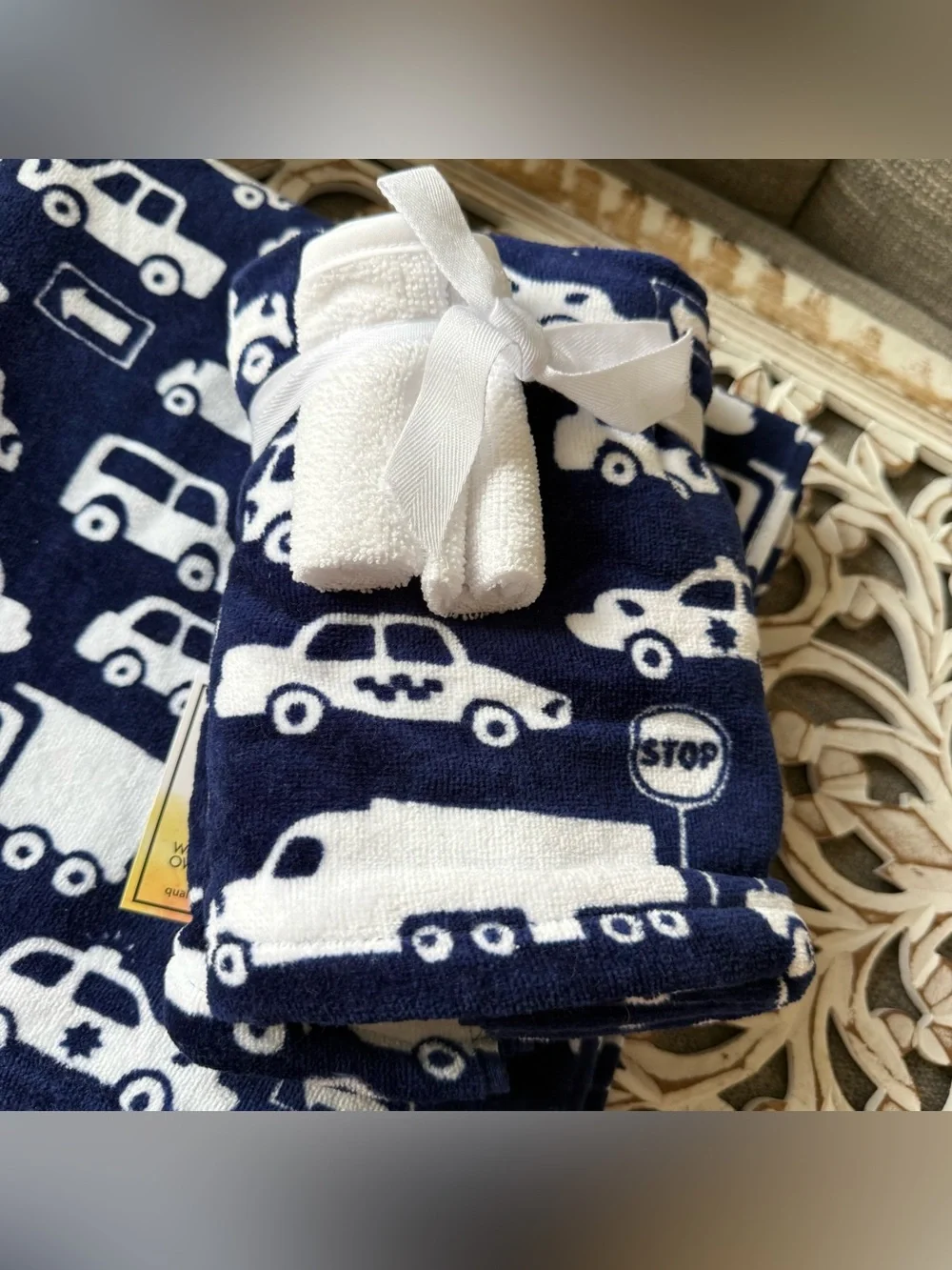 Deborah Connolly Police Cars Trucks Cars Bath Hand Washcloth Towels NEW